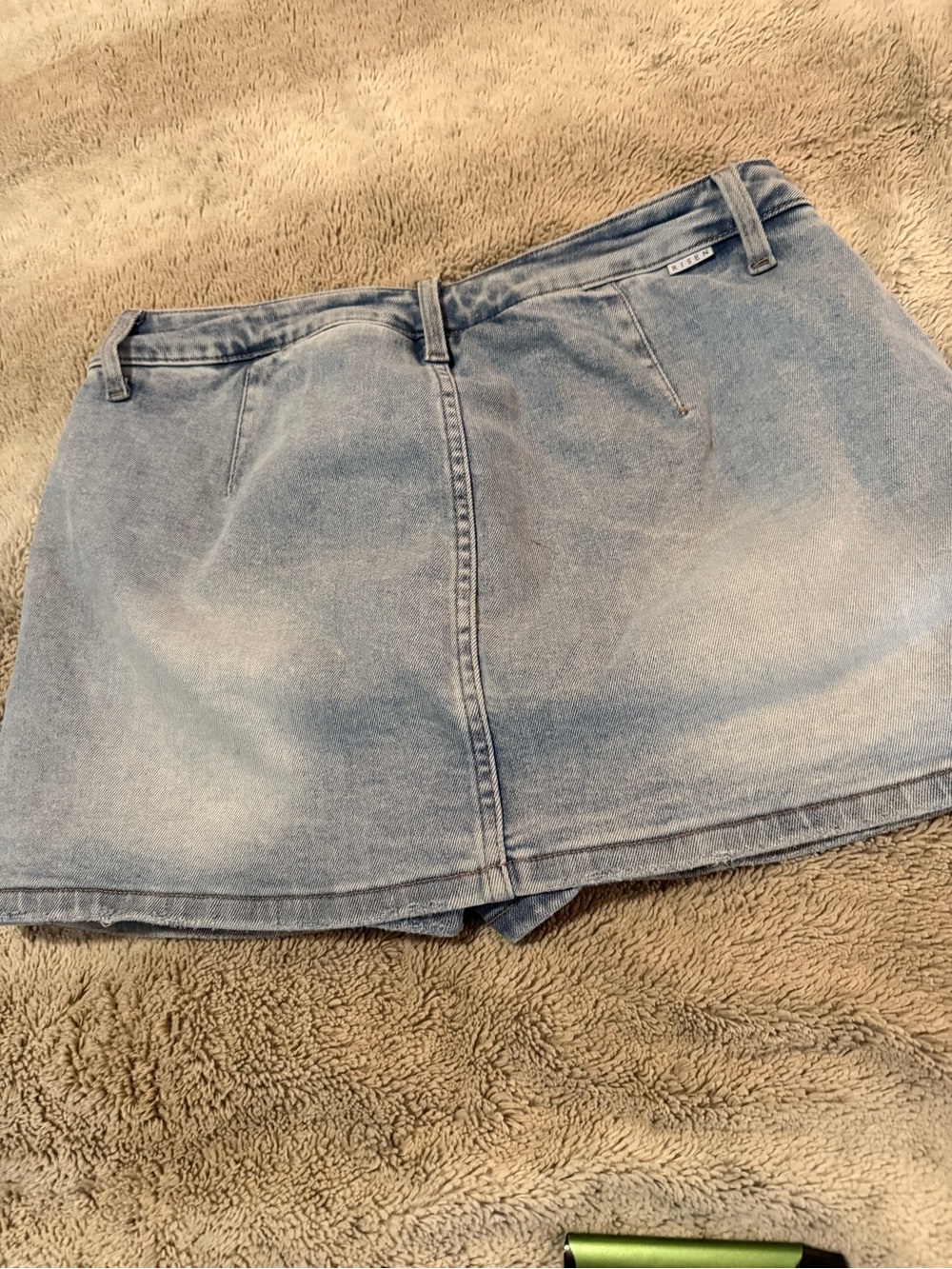 Med Blue Washed look Denim Jean Skort for Women - Picture 5 of 5